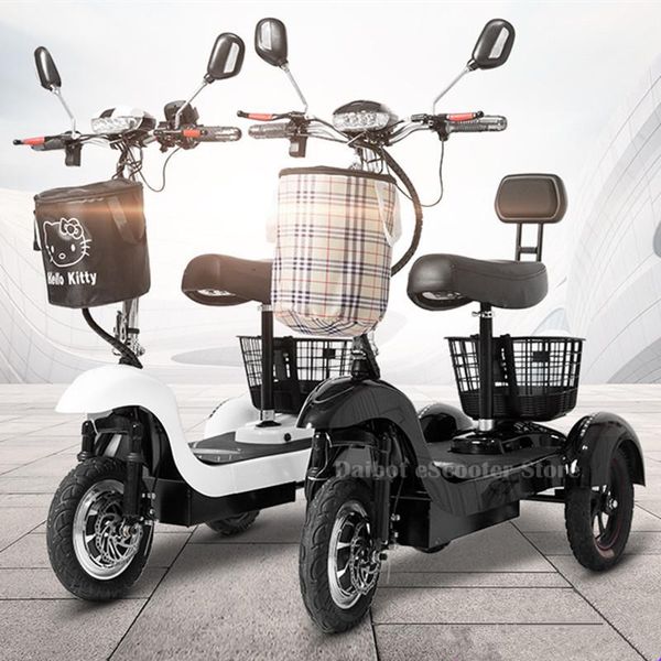 

electric bicycle 12 inch tricycle scooter 3 wheel scooters 500w 48v 35km/h white/black portable kick, Silver;blue