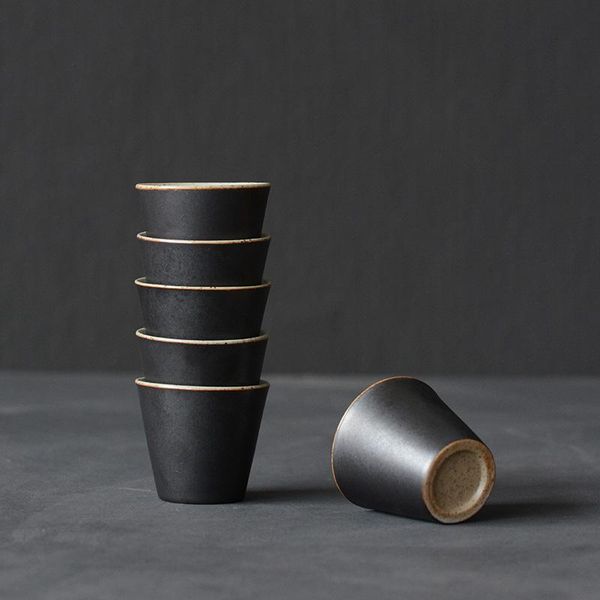 

cups & saucers luwu black crockery ceramic teacup sets of 6 chinese cup 70ml