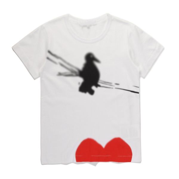 

2021 summer play mens womens t shirt fashion designers tees c042 off harajuku red heart t-shirts cdg white hip-hop clothing 100% cotton, White;black