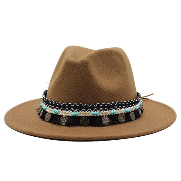 

berets wool felt fedora hats decoration fashion flat brim jazz panama cap formal bowler derby for men women 2ob3, Blue;gray