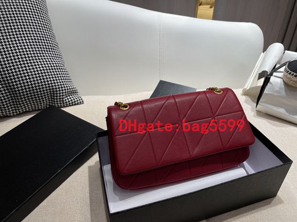 

2021 new luxurious designer women bag fashion cowhide lingge golden chain women's shoulder bags classic wild messenger bale