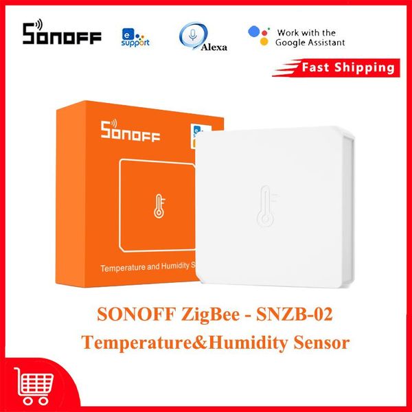 

smart home control 1pcs sonoff snzb-02 zigbee temperature&humidity sensor real-time sync data ewelink app,must work with zbbridge