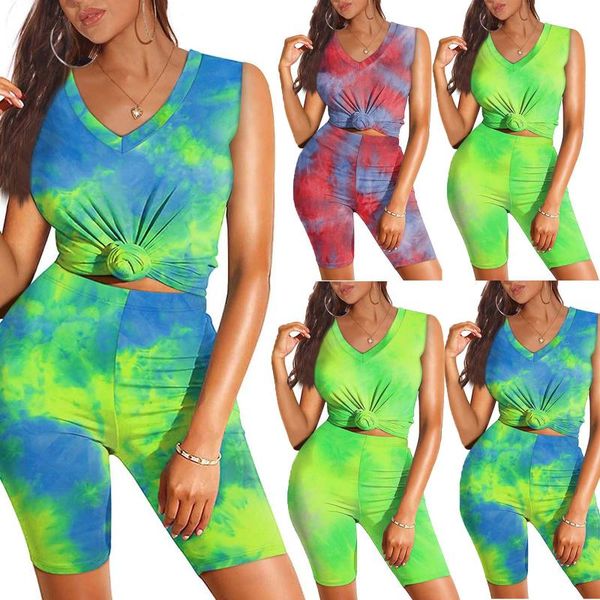 

women's tracksuits v-neck tracksuit fashion short sleeve casual home wear pajamas +jogger shorts pants suit sport fitness, Gray