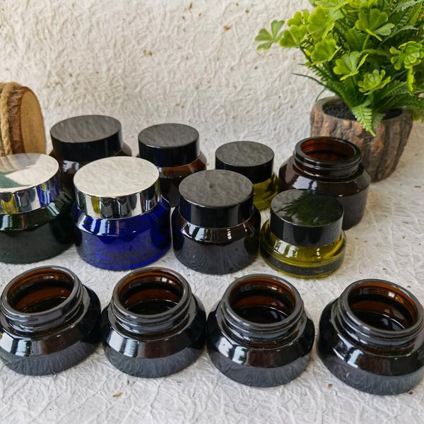 

storage bottles & jars 5pcs empty portable mini refillable skin care cream jar with plastic lid cosmetic containers makeup