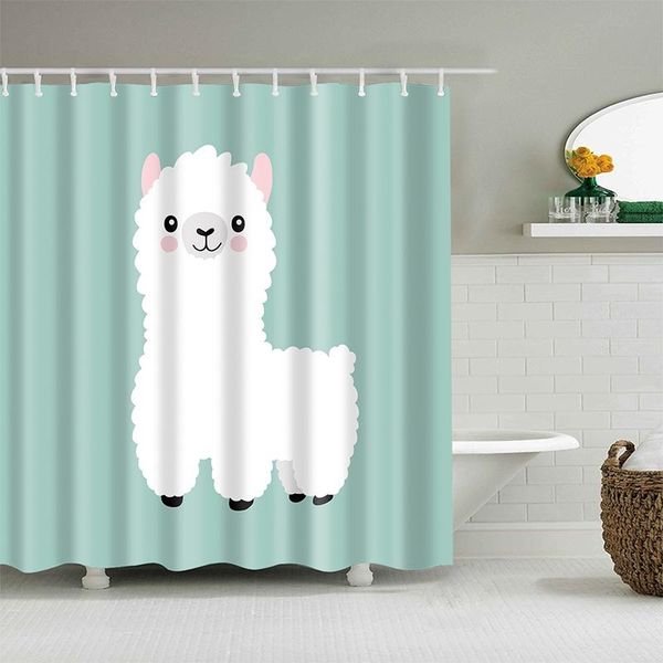 

shower curtains alpaca pattern bath curtain waterproof polyester cartoon screen printed for bathroom home decor