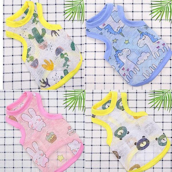 

dog apparel cute printed summer vest cool t-shirt for small pet dogs chihuahua puppy cat spring clothing breathable cooling male female