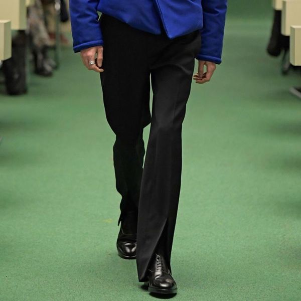 

men's pants hippie show personality open british casual, Black