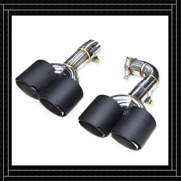 

motorcycle exhaust system 1 pair black silver stainless steel pipe for b-mw x3m g01 g08 30i carbon fiber rear diffuser car muffler tip