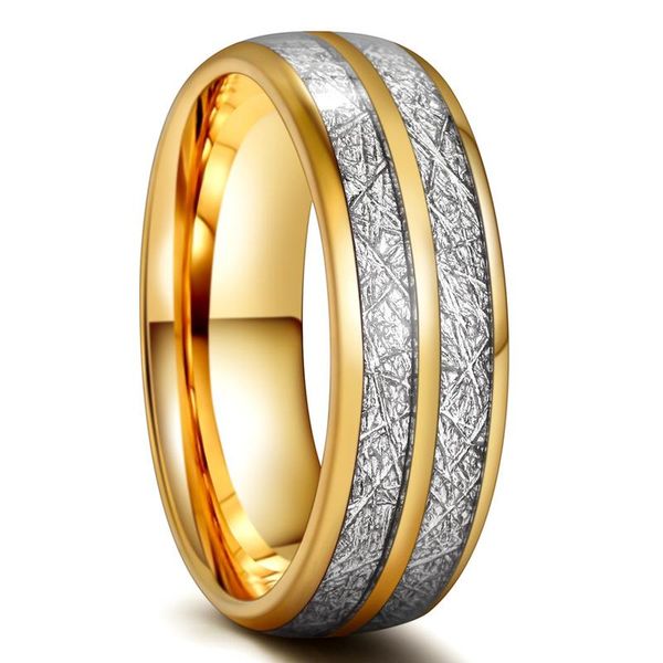 

wedding rings eamti 8mm stainless steel ring couple double gilt silver dark pattern engagement for comfortable fit, Slivery;golden
