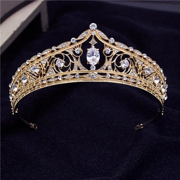 

hair clips & barrettes quality zircon rhineston tiaras crown headband princess diadem pageant bride headdress bridal wedding jewelry ornamen, Golden;silver