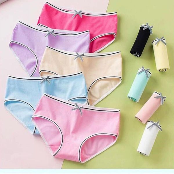 

panties 10pcs/lot cotton girls underwear solid low waist short briefs comfortable antibacterial striped woman, Camo