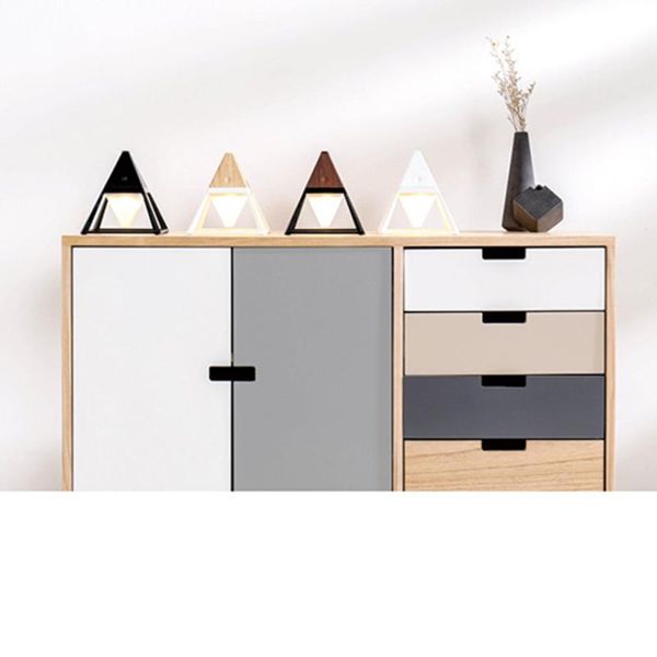 

floor lamps tdrshine led pyramid practical touch switch waterproof eye protection usb bedside lamp wood grain metal