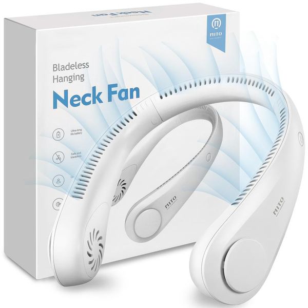 

electric fans mito mini neck fan portable bladeless usb rechargeable utdoor ventilador 4000 mah 18 hours mute sports