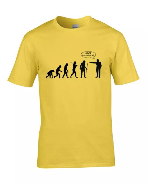 

evolution of man 'sfollowing me' funny, silly, youth t-shirt, White;black