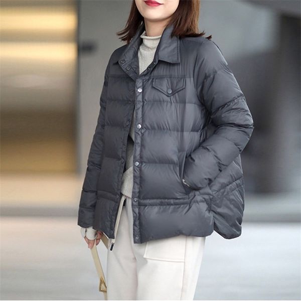 

sedutmo spring fashion duck down coat women slim warm jackets autumn casual pocket parkas ed1426 210913, Black