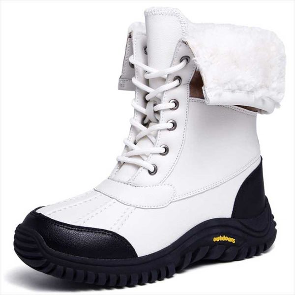 

boots 2021 style winter women keep warm mid-calf snow lace-up waterproof comfortable ladies, Black