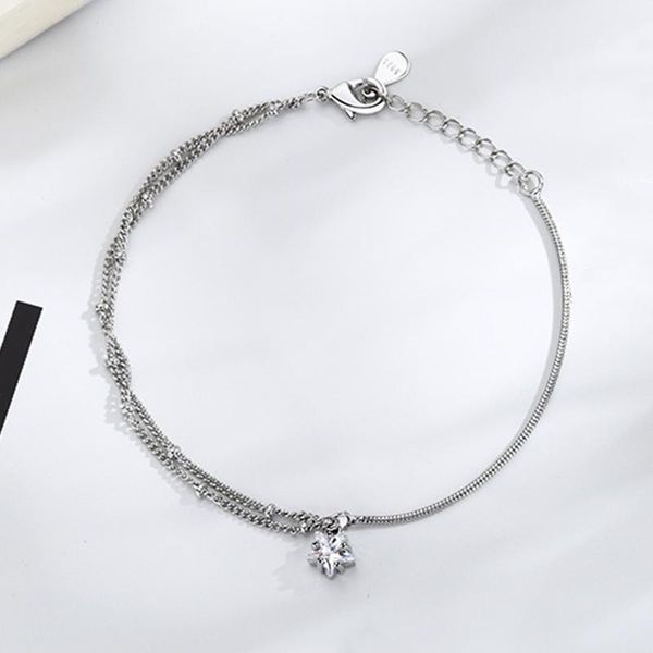 

link, chain exquisite crystal zircon star pendant bracelet japanese korean style women's charm jewelry fashion anniversary gtift, Black