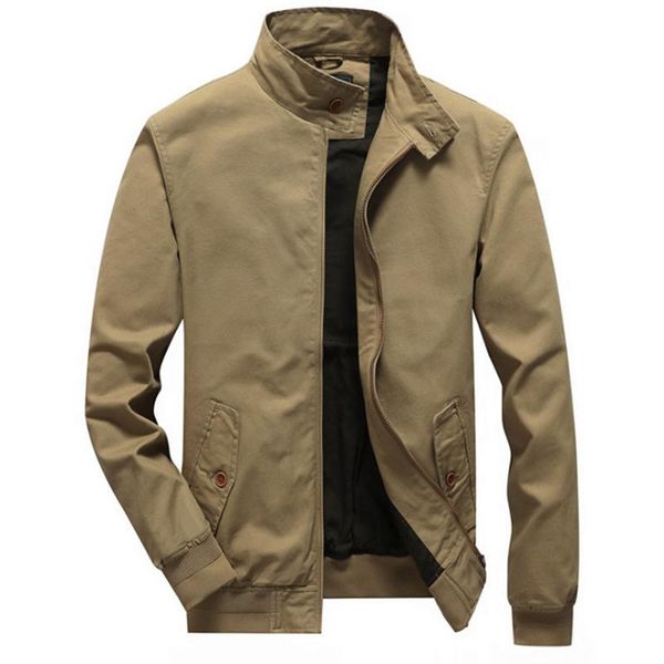

men's jackets cotton jacket men fashion stand collar army green and coats zipper casual male outwear casaco masculino 6xl, Black;brown