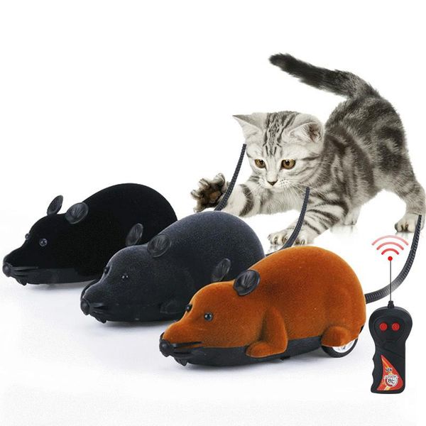

cat toys interactive remote control wireless rc simulation mouse toy electronic rat mice for kitten novelty ball