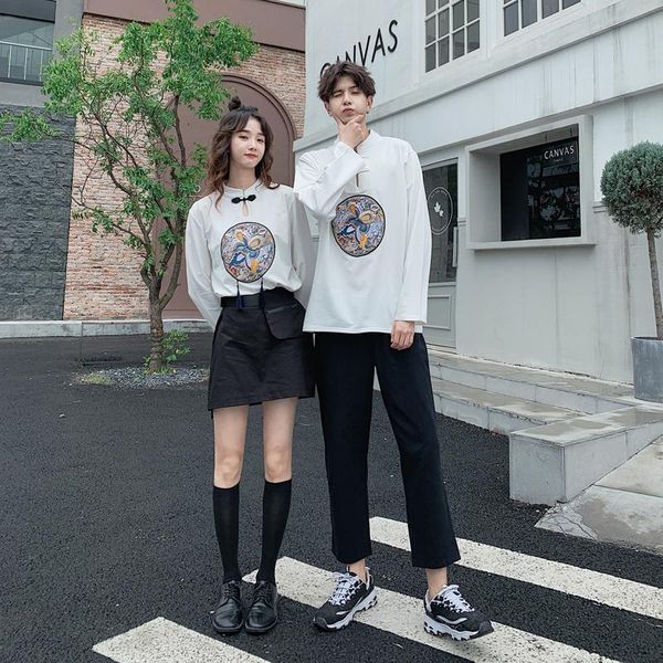 

women's t-shirt 2021 chinese style couples wear clothes clothing, White