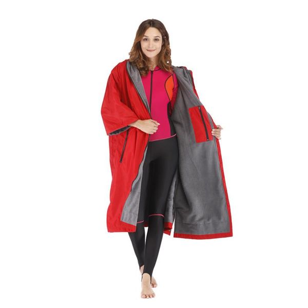 

towel zipper changing robe bath towel,keep warm outdoor hooded beach poncho bathrobe towels women man