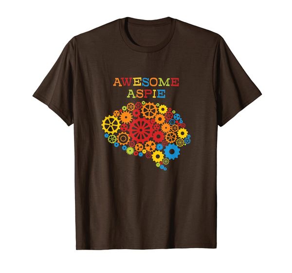 

steampunk awesome aspie brain autism awareness t-shirt, White;black