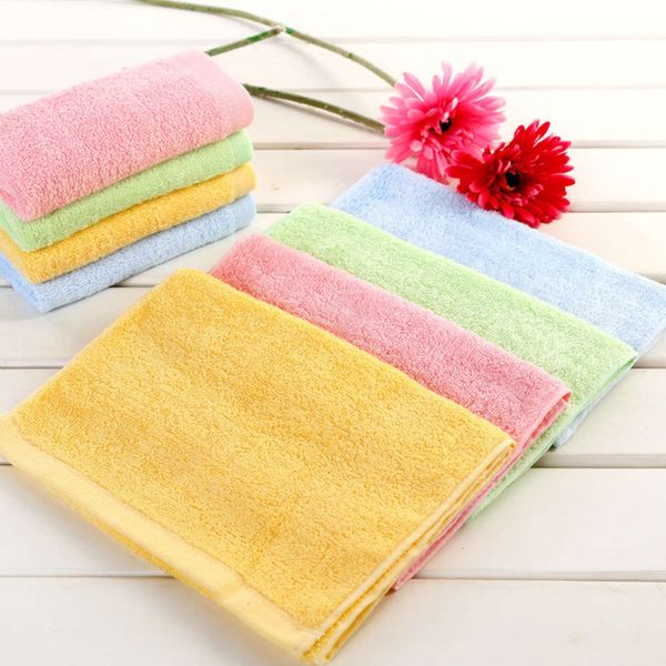 

bamboo fiber children's 25x50 baby face wash towel, White