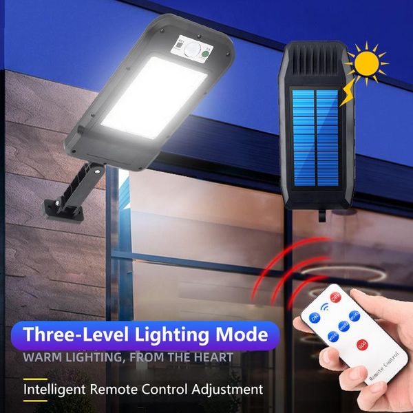 

solar lamps led street lights outdoor wireless security wall light motion sensor with 3 lighting modes for porch garden patio 45