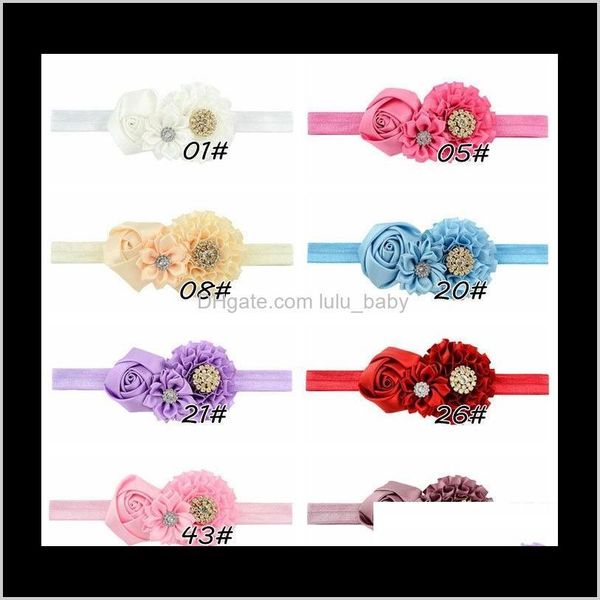 

rushed real mix color hair bows yl rose flower baby headband rhinestone kids hair band elastic accessory flowers girl headdress tgrsh ykjv0