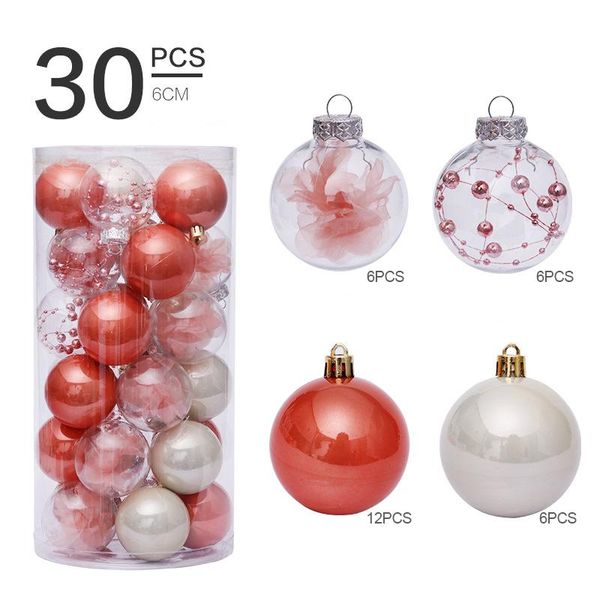 

party decoration 30 pcs 6cm/2.36'' christmas balls ornaments shatterproof decorations tree for holiday wedding