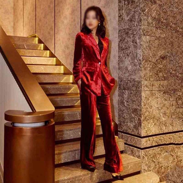 

women's two piece pants see woman's suit red veet pantsuits formal 2 office blazer ladies suits enlargement custom-made, White