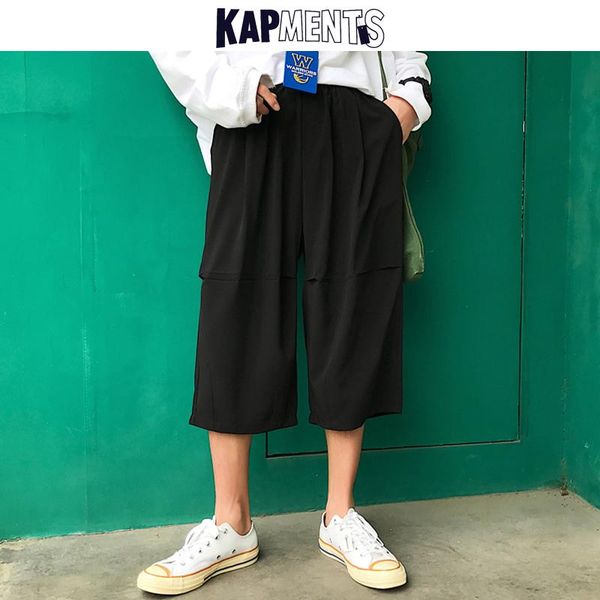 

men calf length harajuku baggy pants 2021 mens spring wide legs vintage cargo sweatpants male casual black joggers 5xl men's