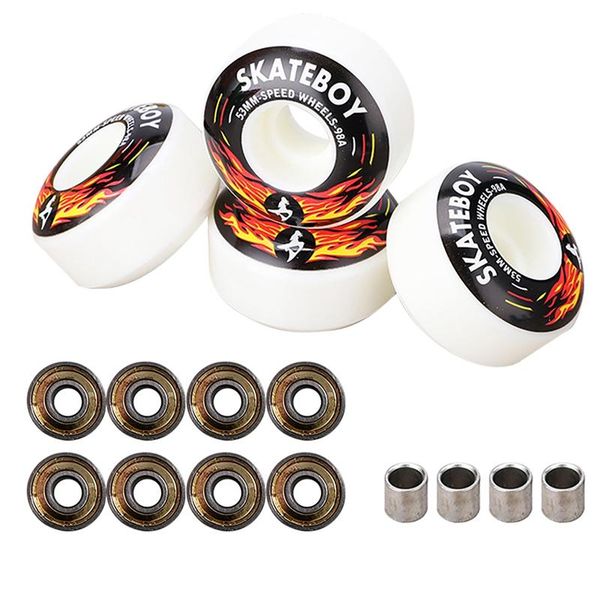 

skateboarding skateboy 4pcs skateboard wheel with abec-11 bearing double rocker high rebound 98a competitive wheels 52x32mm