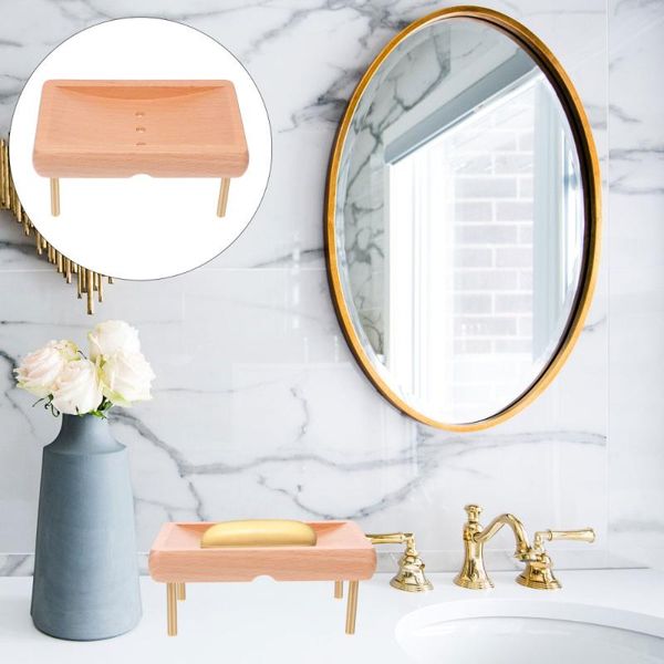 

soap dishes 1pc retro style wooden holder home bathroom tray container case