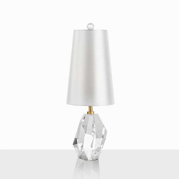 

table lamps post-modern clear crystal lamp luxury creative white cloth lampshade living room bedside decoration led e27 desk