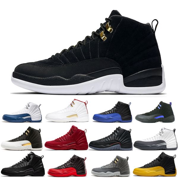 

2022 man basketball shoes 12 12s black purple blue stone cny grey flu french royal gamma gym red o-black reverse taxi the master unc fashion, White;red