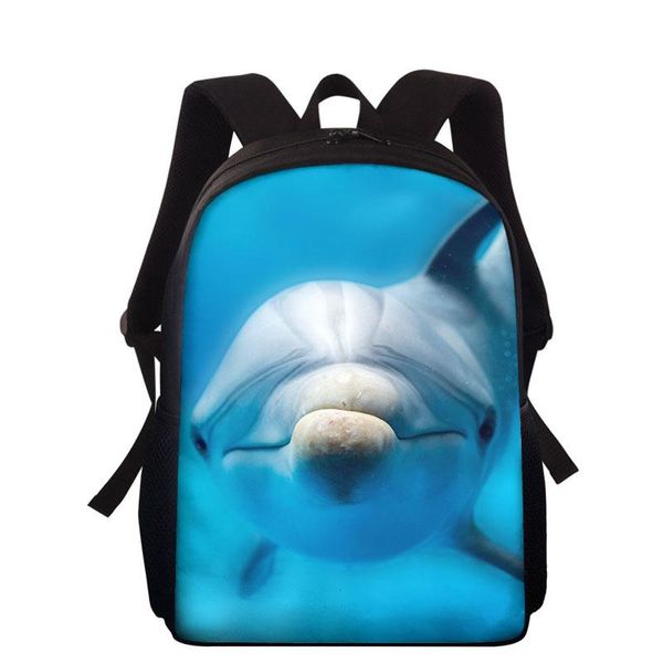 

inch dolphin 3d print kids school bags child backpacks boys girls toddler bag children bookbag student backpack schoolbags