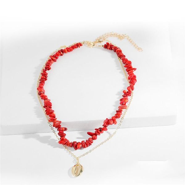 

pendant necklaces ethnic style bohemian natural stone shell double layer creative necklace birthday gift valentine's day elegant, Silver