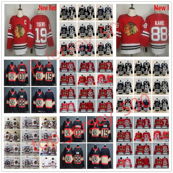 

2020 chicago blackhawks jersey duncan keith jonathan toews patrick kane corey crawford alex debrincat kirby dach saad sharp clark griswold, Black;red