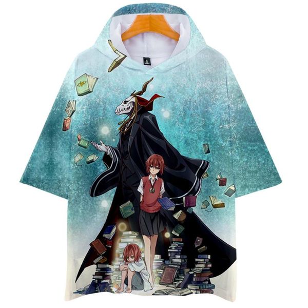 

men's hoodies & sweatshirts the ancient magus' bride same paragraph 3d leisure short-sleeved hoodie sweatshirt summer 2021 trend s, Black