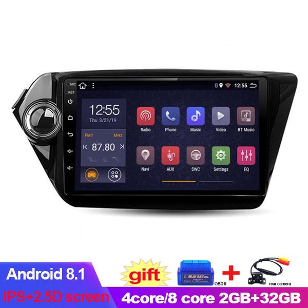 

player 9inch 8 core ips+2.5d android 8.1 2+32g car dvd gps navigation for kia k2 2013 2014 2021 radio audio stereo