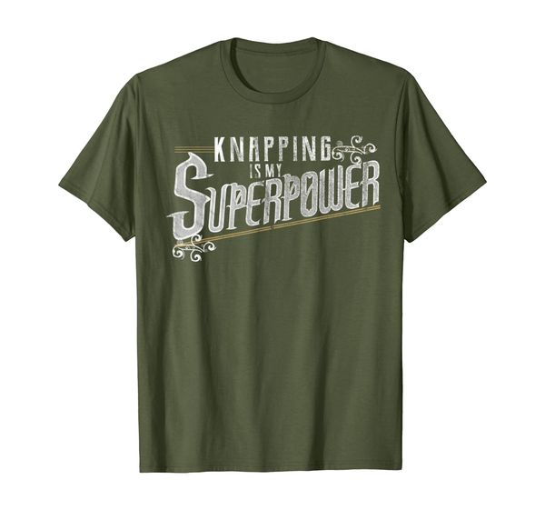 

knapping is my superpower knapping gift t-shirt, White;black