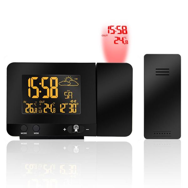 

other clocks & accessories projection clock digital weather station temperature humidity meter calendar double alarm table desk wireless sen