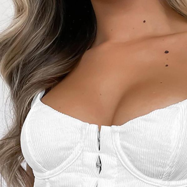 

corset fashion solid women tanks color breasted vest summer sleeveless party gothic crop female p, White