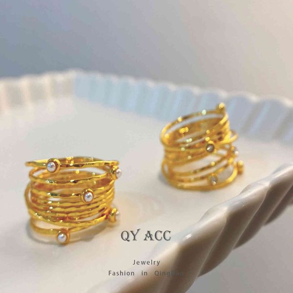 

korean east gate multi circle metal ring, Silver