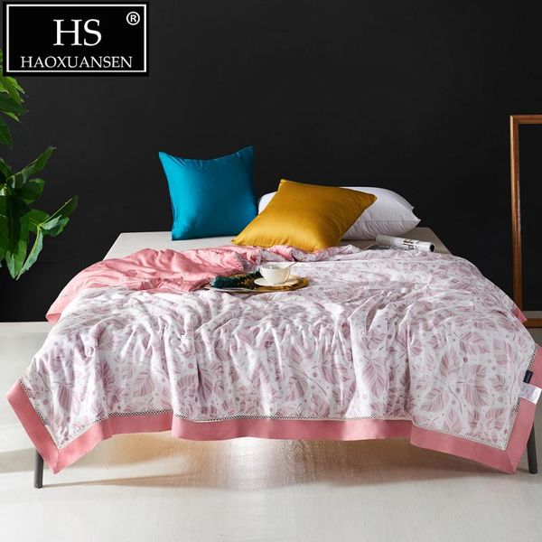 

comforters & sets leaves pattern thin air condition quilt lyocell tencel 400 thread count comforter double bed cover blanket queen kin