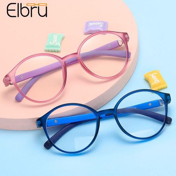 

fashion sunglasses frames elbru children anti blue light glasses frame school student spectacles 360 degree rotating 6-13 years kid computer, Black