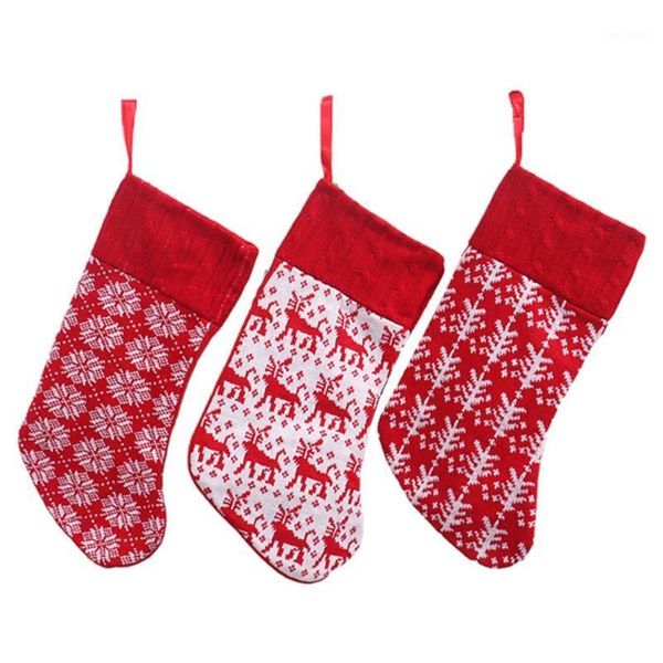 

christmas decorations knit stocking candy gifts sock ornaments for xmas tree holiday party dinner table home decoration