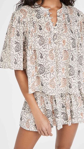 

women's knits & tees vintage print pleated blouse 2021 summer ladies puff sleeve casual shirt and with buttons l9h4, White