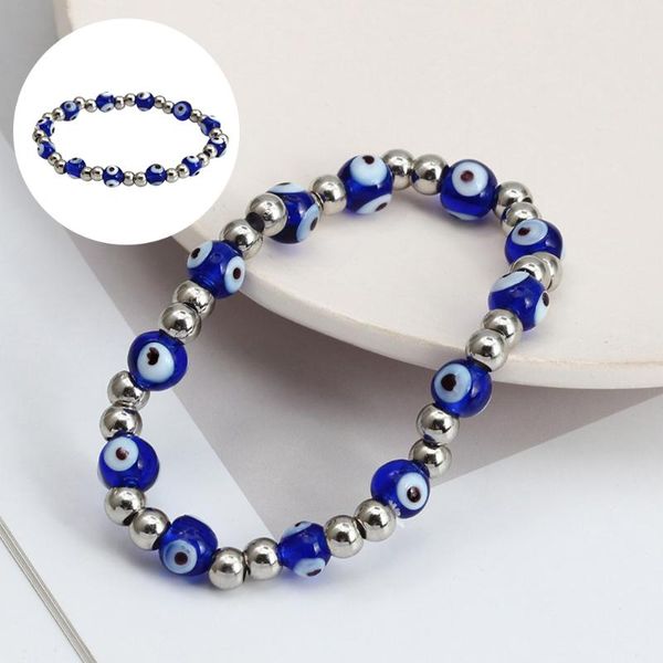 

charm bracelets evil eye bracelet elastic crystal beads gift for men girls, Golden;silver
